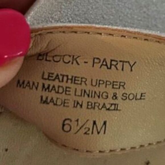 Gianni Bini Silver Block Party Sandals - Size 6.5 - Picture 5 of 7